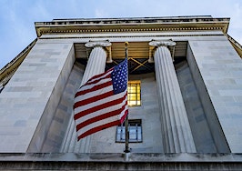 Facade Flags Justice Department Building Washington DC